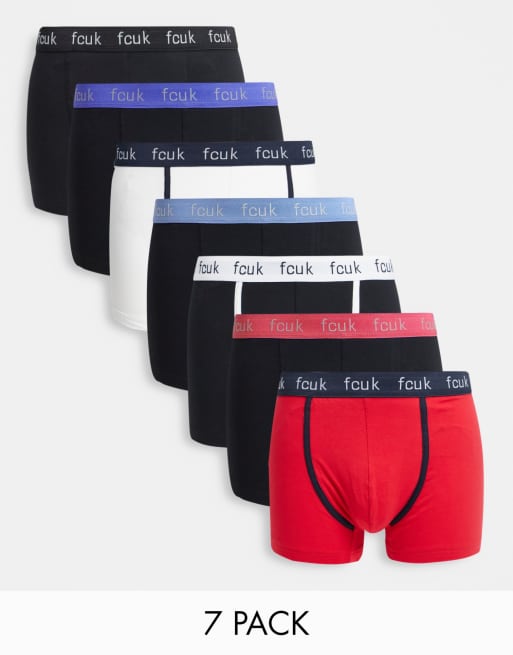 French Connection 7 pack FCUK boxers in multi | ASOS