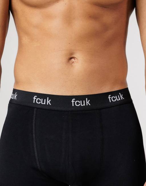 French Connection 7 pack fcuk cotton stretch boxers in black, 3 of 4