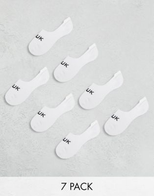 French Connection 7 pack invisible trainer liners in white