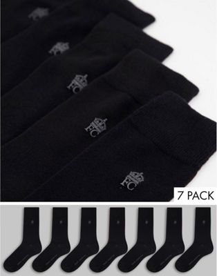 French Connection 7 pack socks in black