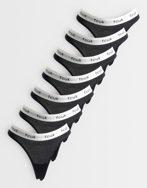 French Connection 7 pack thongs in multi - view 1