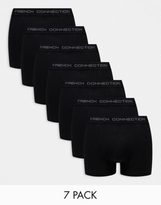 French Connection 7 pack trunks in black