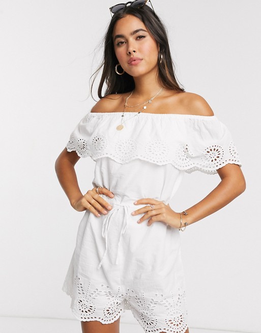 French Connection aadhira playsuit in white