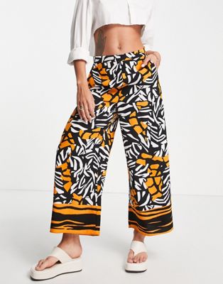 French Connection afara drape culottes in black