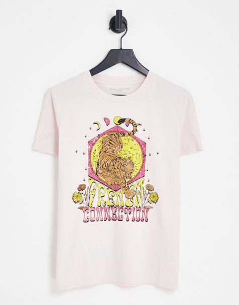 French Connection - Afslappet T-shirt med sommer-/tigerprint i bomuld - view 1