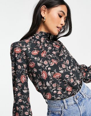 French Connection Alison ditsy floral shirt in black - ASOS Price Checker