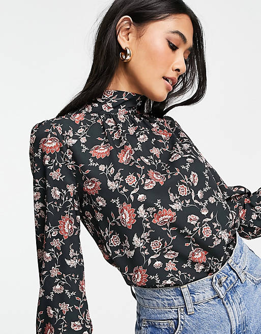 Women Shirts & Blouses/French Connection Alison ditsy floral shirt in black 