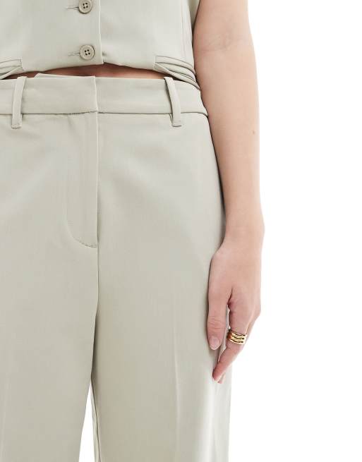 French Connection - Angie - Pantaloni a fondo ampio color pistacchio in coordinato, 4 di 5