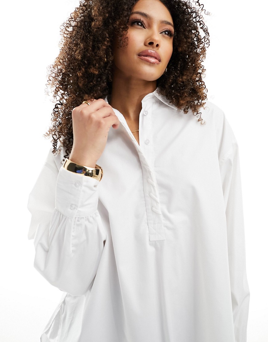 French Connection Arber white shirt with sleeve detail