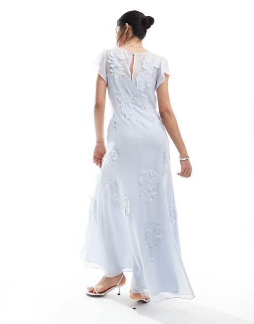 boho lace white maxi dress Long Sleeve Boho Flowy Wedding Dress Lace A-Line V-Neck Beach Gown with Split Front and Sweep Train, Diamond White / 6 main image 0