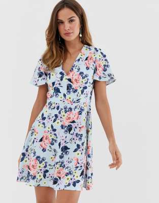 retro floral mini flippy dress