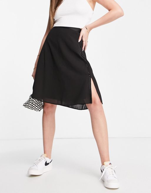 French Connection Audeta drape mini skirt in black | ASOS