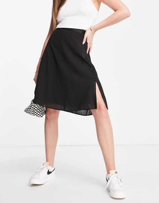 French Connection Audeta drape mini skirt in black | ASOS