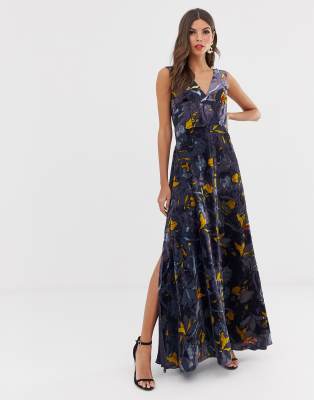 aventine velvet maxi dress