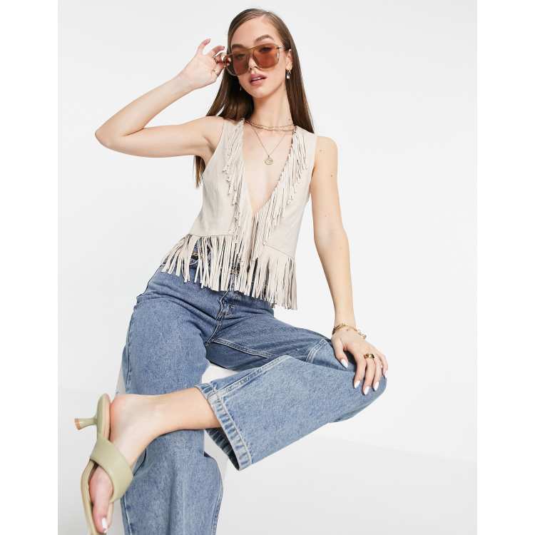 Suede fringe vest sale forever 21