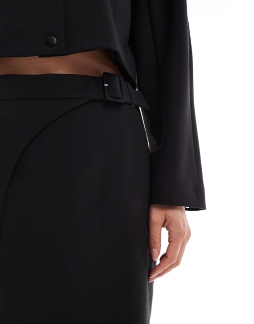 French Connection Azra tailored mini skirt in black, 3 of 5