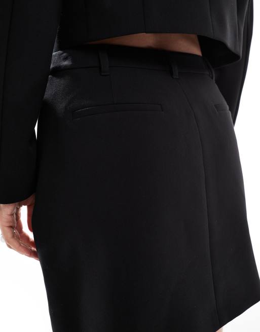 French Connection Azra tailored mini skirt in black, 4 of 5