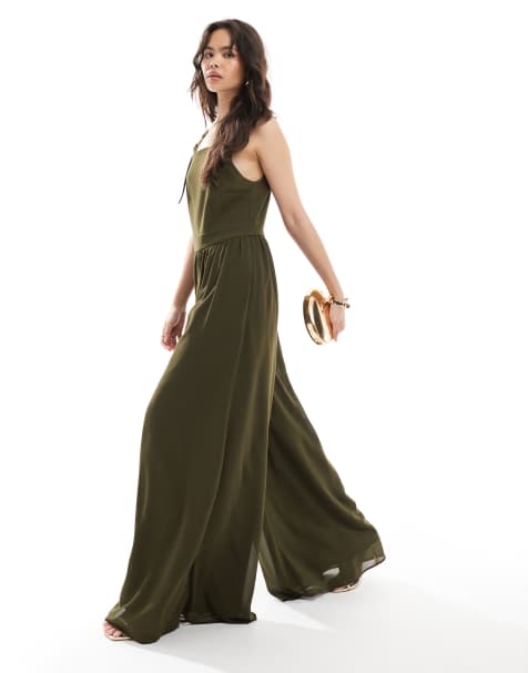 French Connection Azra utility jumpsuit in khaki - view 1