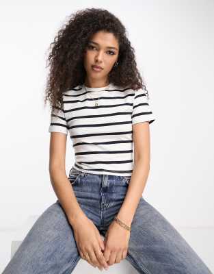 Shop French Connection Baby Tee In Breton Stripe-multi