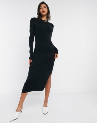 crew neck maxi dress