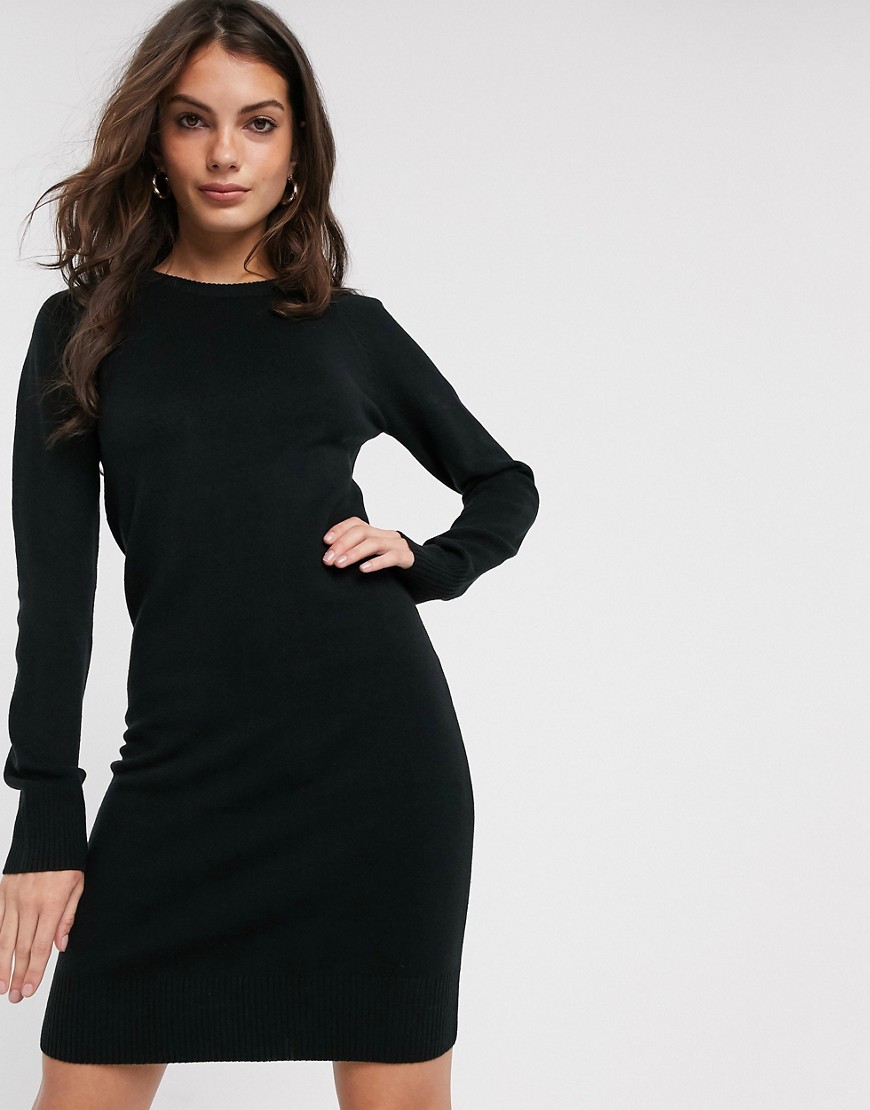 French Connection Babysoft raglan sleeve jumper dress-Black