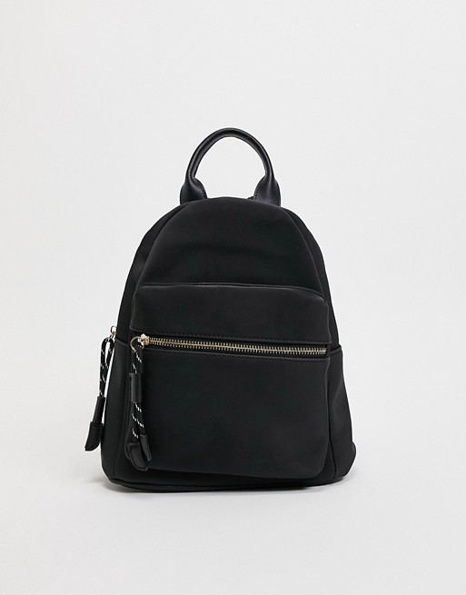 French Connection backpack with bungee pullers in black