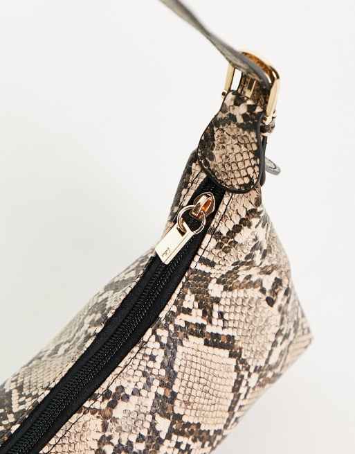 Brown snake print clearance bag