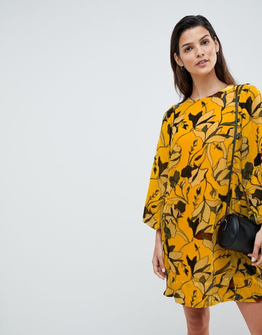French Connection Balloon Sleeve Velvet Dress