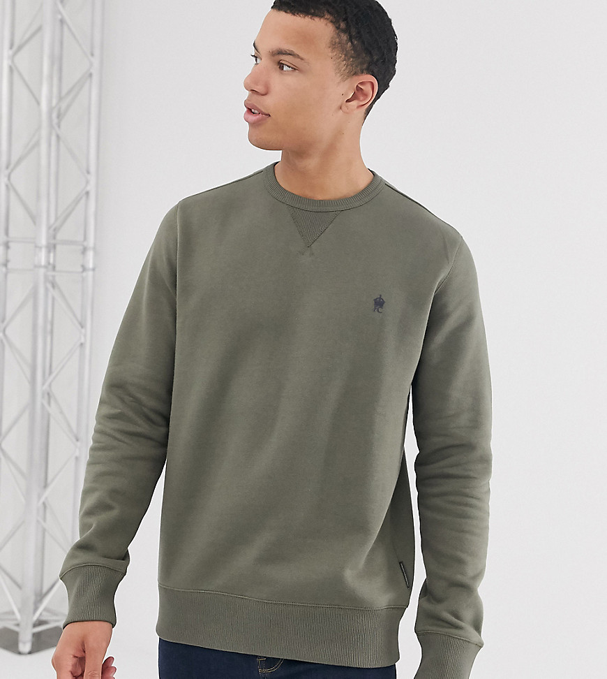 French Connection basic logo crew neck jumper-Green