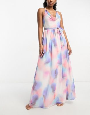 French Connection beach maxi dress in spray print