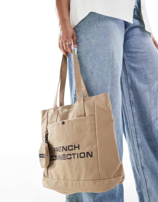 French Connection - Beige shopper-tote med møntpung, 2 af 4