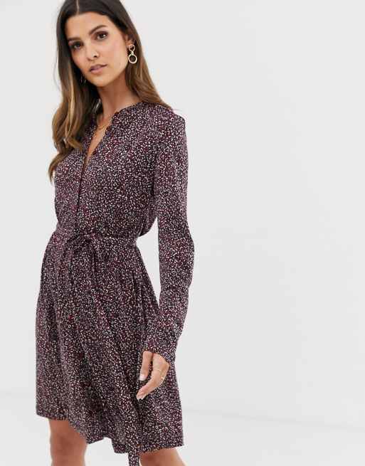 French Connection belted animal jersey shirt dress ASOS French Connection belted animal jersey shirt dress ASOS