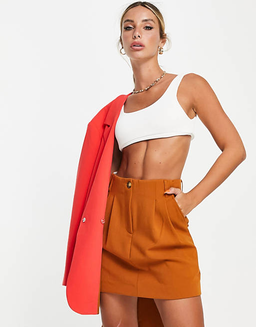 French Connection Bilania mini skirt co-ord in ginger