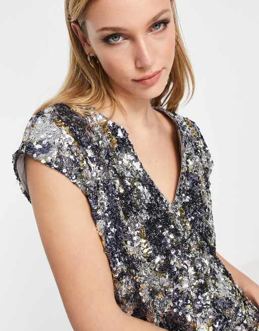 French connection sequin clearance top