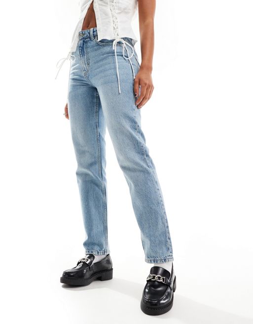 French Connection – Blå, stentvättade boyfriend-jeans