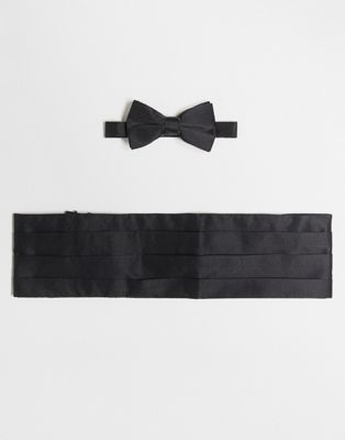 French Connection black bow tie and cumberband