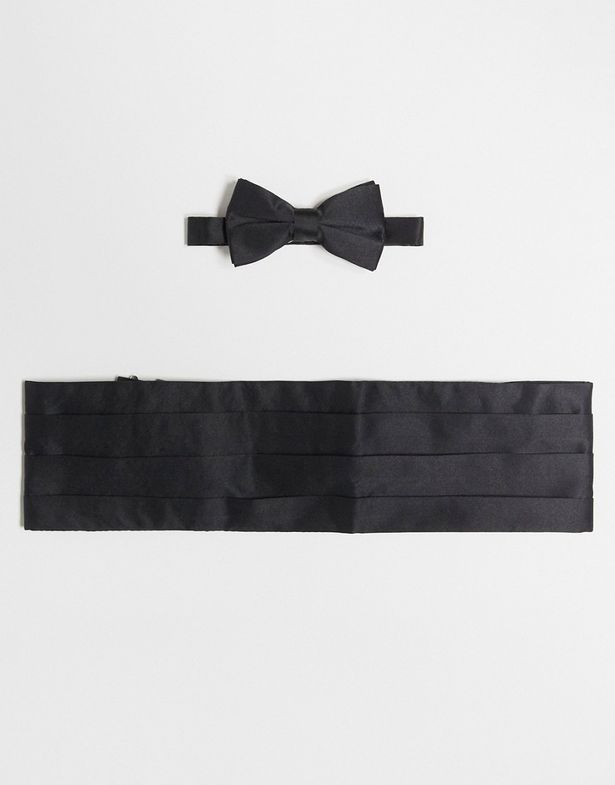 French Connection black bow tie and cumberband