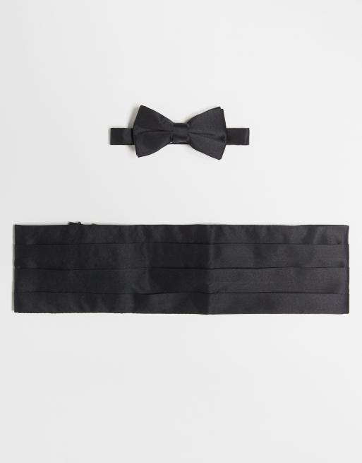 French Connection black bow tie and cumberband