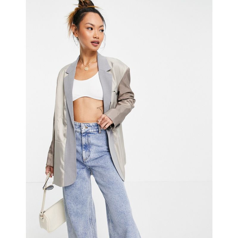 Designer  French Connection - Coordinato con blazer oversize e pantaloni a fondo ampio grigio