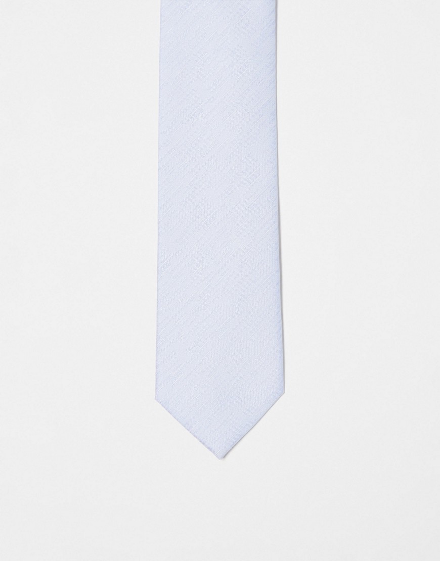 blue plain-woven tie