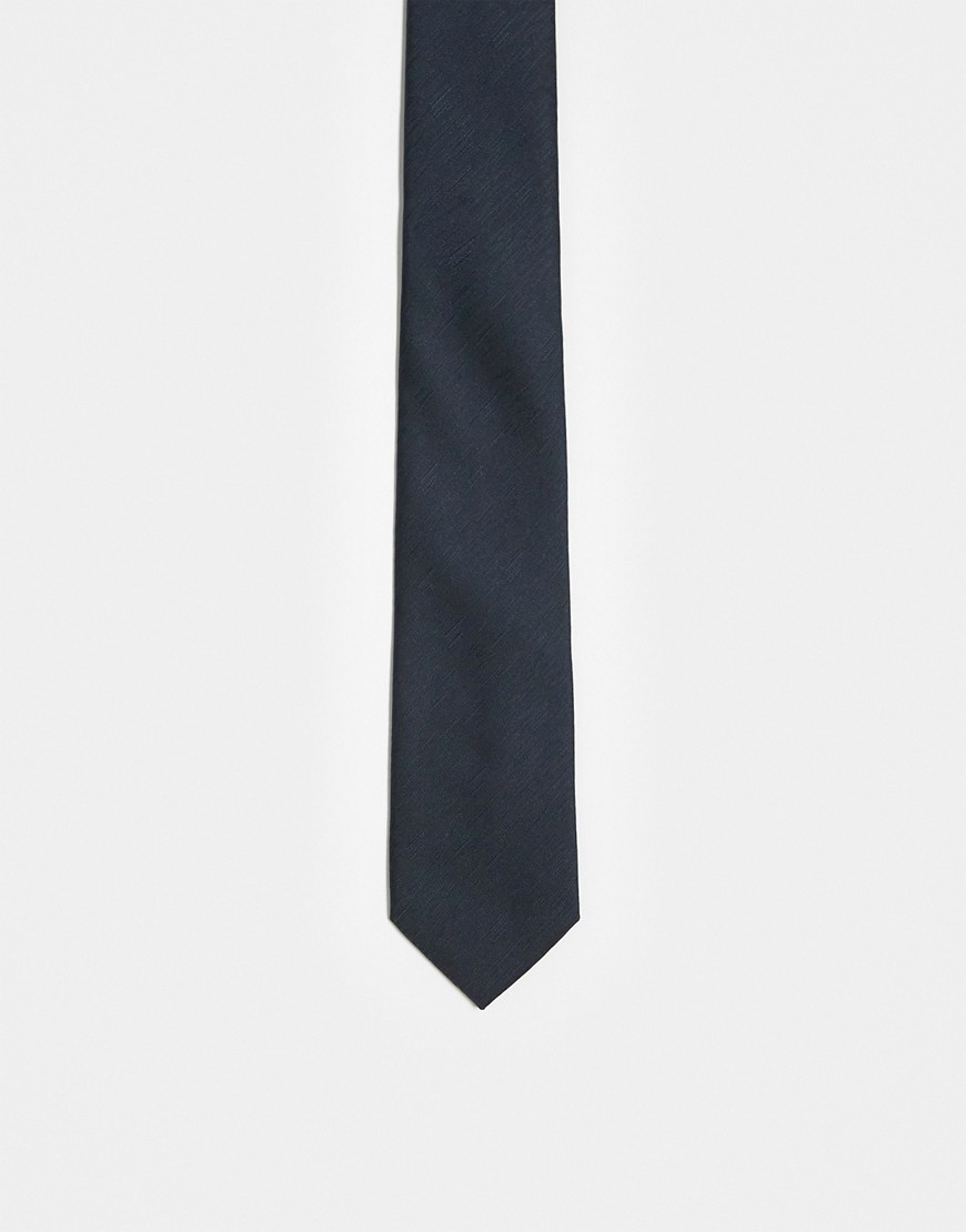 blue plain-woven tie