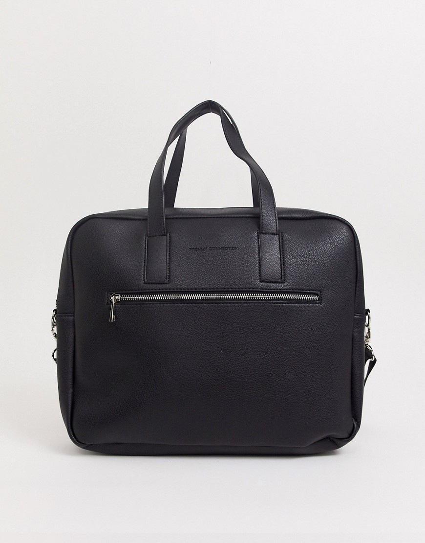 French Connection - Borsa messenger in ecopelle-Nero