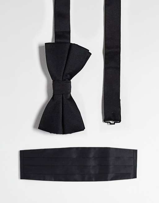 French Connection bow tie and cummerbund in black ASOS