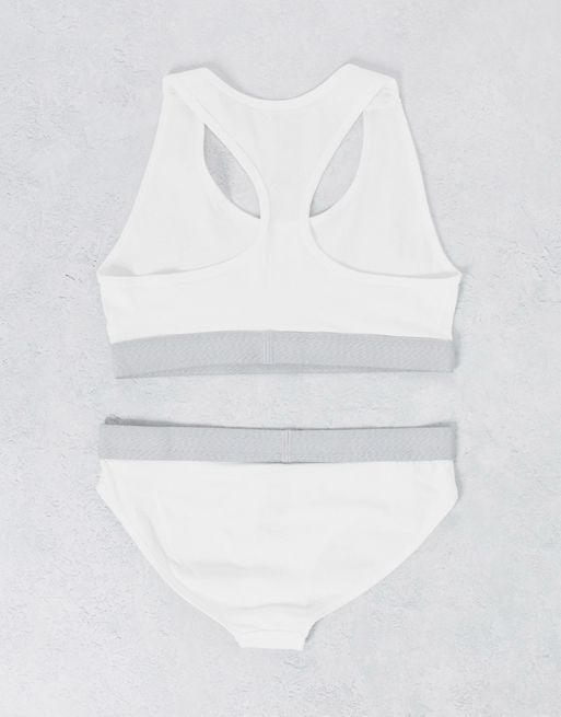 French Connection seamless bra and brief set in white
