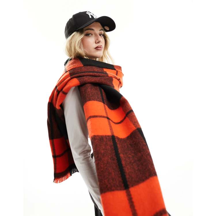 Red check scarf clearance women's