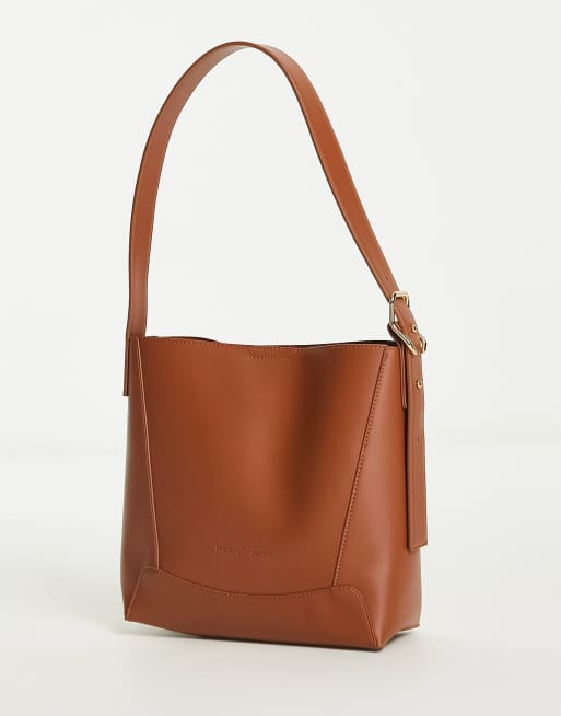 French Connection bucket bag in brown ASOS