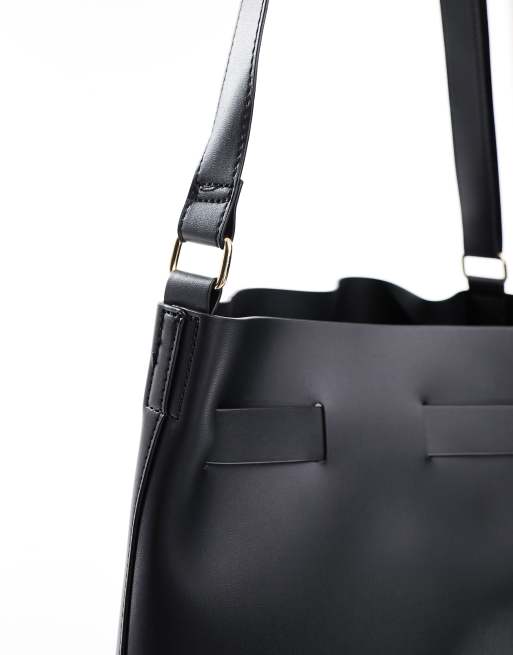 Black bucket store shoulder bag