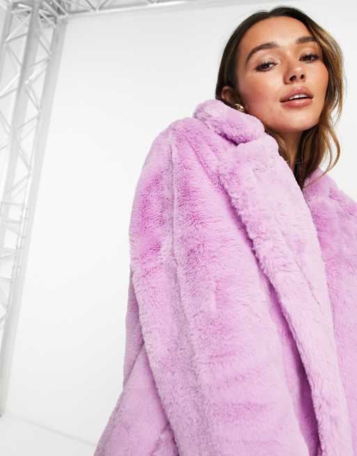 Light purple hotsell faux fur coat