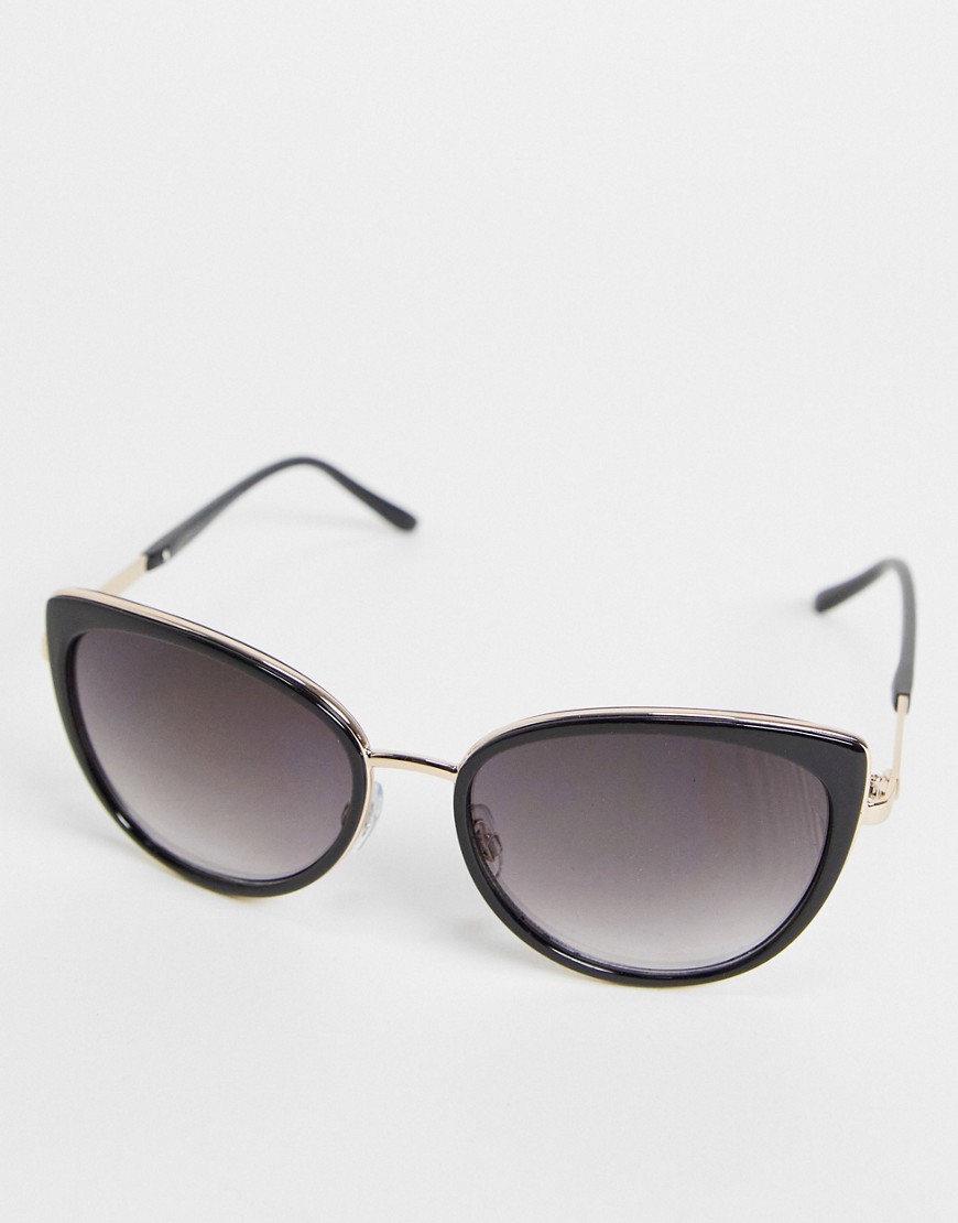 French Connection butterfly sunglasses in black-Gold