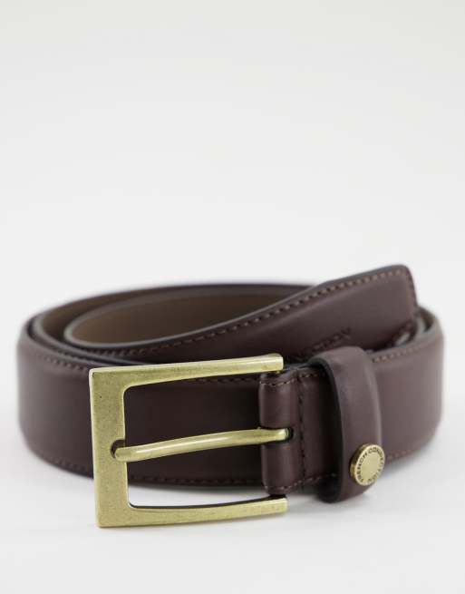 French Connection button belt in dark brown - BROWN